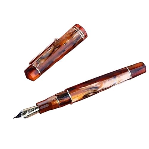 CYSUE Füllfederhalter aus Kunstharz, bunt, goldener Clip, 0,5 mm, F-Spitze, Schreibstifte, Büro, Schule, Schreibwaren, Geschenkstifte (D) von CYSUE