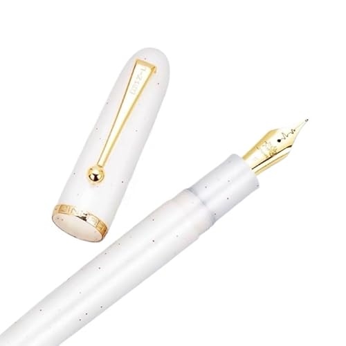 CYSUE Füllfederhalter mit Herzschlagfedern, Schreibwaren, niedliche Schneeflocken, Punkte, bunt, transparenter Schaft, Tintenstift, Geschenk für Studenten (3 (Herzschlagfeder), F 0,5 mm von CYSUE