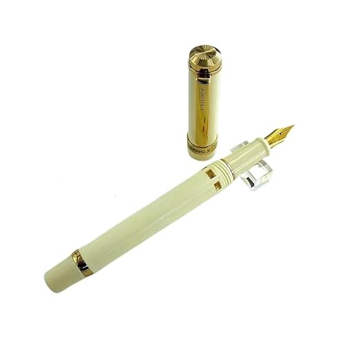 CYSUE Füllfederhalter mit Kolbenfüllung, silberfarbener, harter, glatter/goldener, weicher, elastischer Feder zum Schreiben, Büro, Geschäftsgeschenk (08) von CYSUE