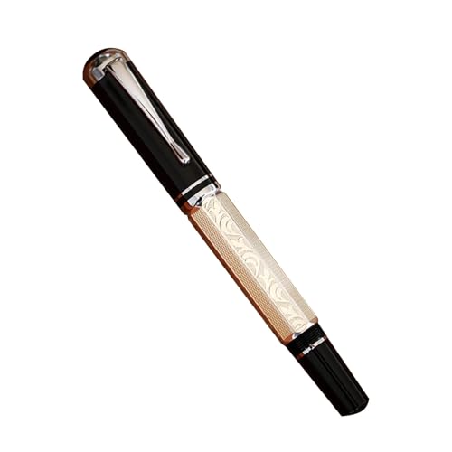 CYSUE Klassischer beschichteter Füllfederhalter, Kolbenfärbung, Oktaedrisches Ätzmuster, EF/F/M/Flach, Nr. 6, Feder-Geschenkstifte für Schüler (A Sliver, EF) von CYSUE
