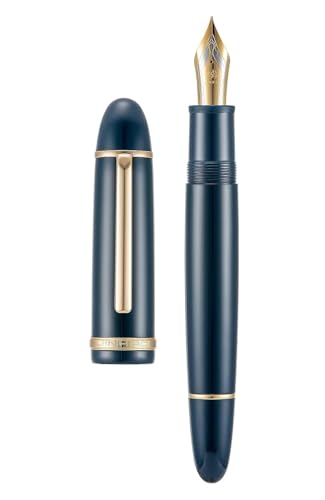 CYSUE Klassisches Füllfederhalter-Set, 0,5 mm/0,38 mm Spitze, elegantes Bürobedarf, dunkelblauer goldfarbener Clip, EF) von CYSUE