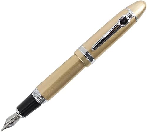 CYSUE Luxus-Füllfederhalter mit Stiftetui, großer Schaft, Bürobedarf, Geschenkstift (goldfarben) von CYSUE