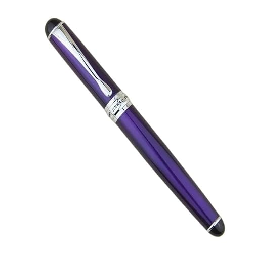 CYSUE Metall-Füllfederhalter im klassischen Stil, silberfarbener Clip, 0,5 mm Spitze, Stahltinte, Stifte als Geschenk, Bürobedarf, Schulbedarf (lila) von CYSUE