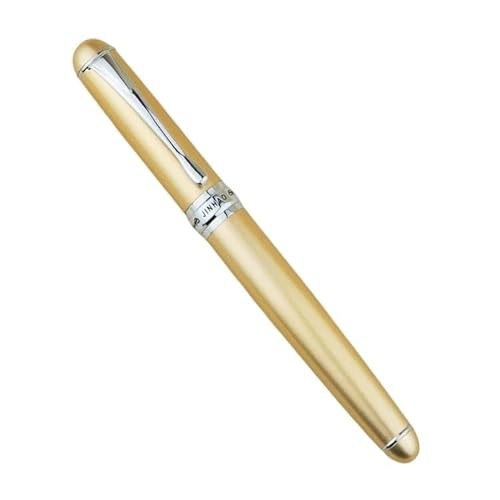 CYSUE Metall-Füllfederhalter im klassischen Stil, silberfarbener Clip, 0,5 mm Spitze, Stahltinte, Stifte für Geschenk, Bürobedarf, Schulbedarf (Champagner-Gold) von CYSUE