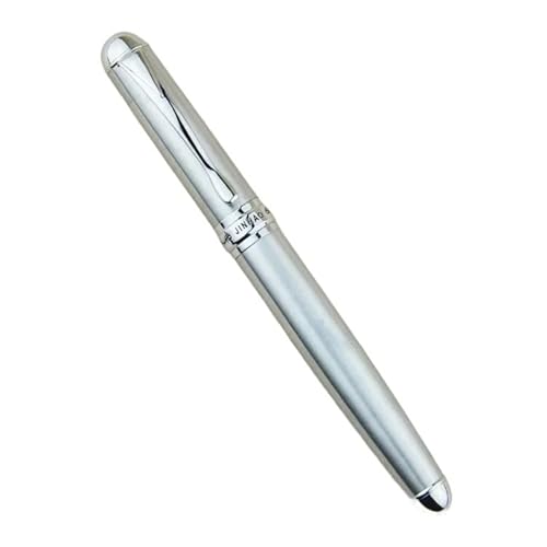 CYSUE Metall-Füllfederhalter im klassischen Stil, silberfarbener Clip, 0,5 mm Spitze, Stahltinte, Stifte für Geschenk, Bürobedarf, Schulbedarf (Vollstahl) von CYSUE