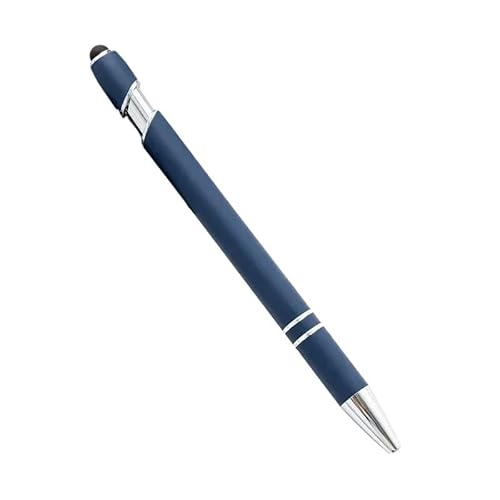 CYSUE Metall-Kugelschreiber, Touchscreen, Büro, Schule, Werbung, individuelles Logo, Text, Lasergravur (Dunkelblau (Silber), 20–200 Stück, 100 Stück von CYSUE