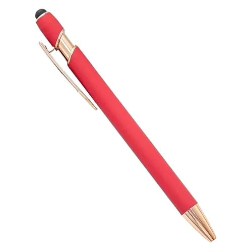 CYSUE Metall-Kugelschreiber, Touchscreen, Büro, Schule, Werbung, individuelles Logo, Text, Lasergravur (Rot (Rose), 20–200 Stück, 100 Stück von CYSUE
