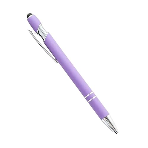 CYSUE Metall-Kugelschreiber, Touchscreen, Büro, Schule, Werbung, individuelles Logo, Text, Lasergravur (Violett (Silber), 20–200 Stück, 50 Stück von CYSUE