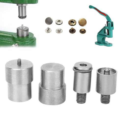 CYTGOUPER 4-teiliges Druckknopf-Matrizen-Set, robustes Druckknopf-Matrizen-Druckknopf-Befestigungswerkzeug, silberne Edelstahl-Ersatzkits für 831 Knöpfe von CYTGOUPER