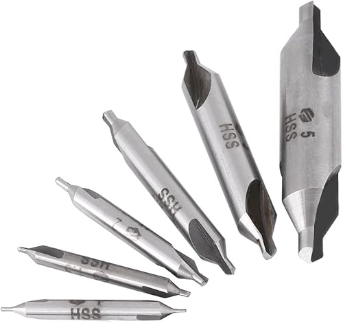 CYTGOUPER 6 Stücke HSS Zentrierbohrer Metall Set, 60 Grad Zentrierbohrer-satz 1/1.5/2/2.5/3/5mm präzises Bohren in Eisen Stahl Kupfer Aluminium, Zentrierbohrer Set für Drehbank CYTGOUPER 6 Stücke HSS Zentrierbohrer Metall Set, 60 Grad Zentrierbohrer-satz 1/1.5/2/2.5/3/5mm präzises Bohren in Eisen Stahl Kupfer Aluminium, Zentrierbohrer Set für Drehbank von CYTGOUPER