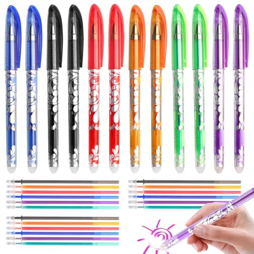 CYUaoao 12 Stück kugelschreiber zum Radieren, 0,5mm Gelstifte Radierbar mit 18 Stück Minen, Tintenroller Radierbar, Stifte Radierbar, Radierbarer Kugelschreiber für Kinder, Studenten CYUaoao 12 Stück kugelschreiber zum Radieren, 0,5mm Gelstifte Radierbar mit 18 Stück Minen, Tintenroller Radierbar, Stifte Radierbar, Radierbarer Kugelschreiber für Kinder, Studenten von CYUaoao