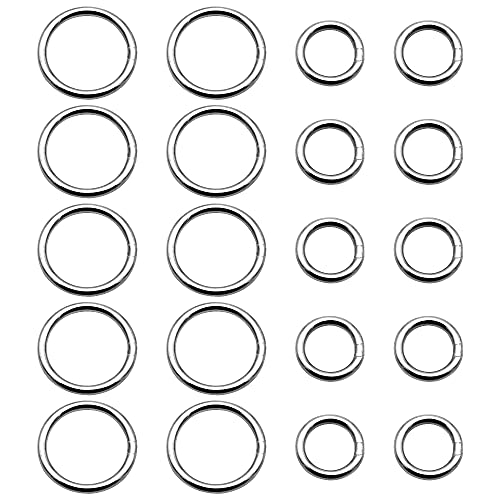 CYUaoao O - Ring Stahl 20 Stück Geschweißter Rundringe Edelstahlring 14mm | 24mm für Hundeleine, Blumenampel, Handgemachte DIY Zubehör, Schlüssel Traumfängern von CYUaoao