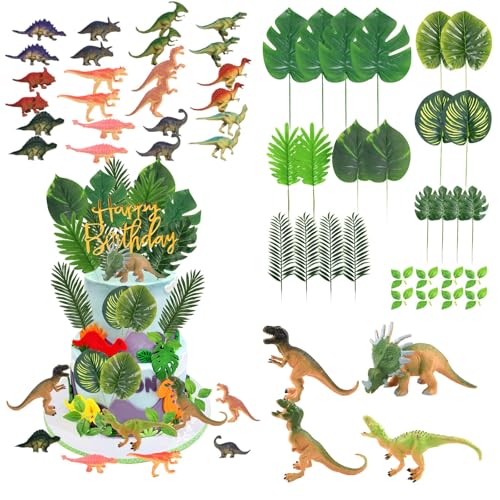 CYUaoao 56Pcs Kuchendeko Dinosaurier Set Dino Tortendeko Kuchen Deko Geburtstag Dschungel Tortendeko Junge Dino Geburtstag Deko für Kinder Liebt Dinosaurier CYUaoao 56Pcs Kuchendeko Dinosaurier Set Dino Tortendeko Kuchen Deko Geburtstag Dschungel Tortendeko Junge Dino Geburtstag Deko für Kinder Liebt Dinosaurier von CYUaoao