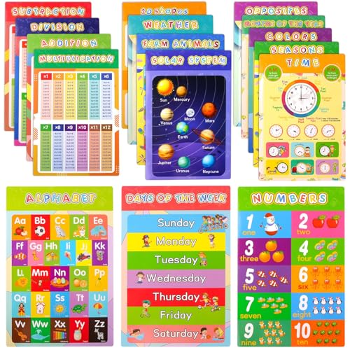 CYUaoao Pädagogische Lernposter Set für Kinder – 16 Stück 28cm*42cm Laminierte Poster für Vorschule, ABC Alphabet, Mathematik, Formen, Jahreszeiten, Tiere & mehr – Perfekt für Klassenzimmer & Zuhause CYUaoao Pädagogische Lernposter Set für Kinder – 16 Stück 28cm*42cm Laminierte Poster für Vorschule, ABC Alphabet, Mathematik, Formen, Jahreszeiten, Tiere & mehr – Perfekt für Klassenzimmer & Zuhause von CYUaoao