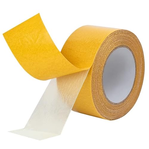 CYWBUEAFY Doppelseitiges Klebeband, strapazierfähig, extrem klebend, widerstandsfähig, transparent, Glasfasergewebe, für Wände, Teppiche und Glas, hitzebeständig von CYWBUEAFY