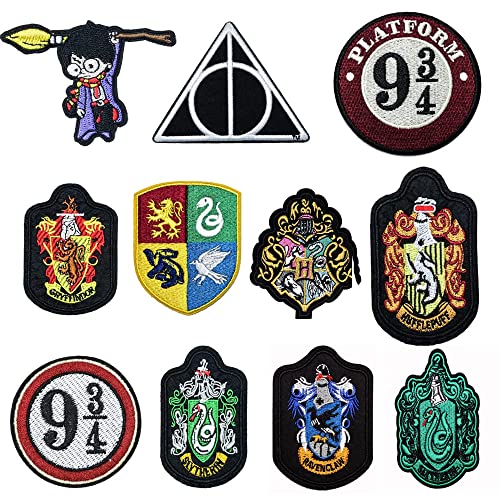 11 Stück Aufnäher zum Aufbügeln für Kinder und Erwachsene, Harry Potter Applikation Patches Aufkleber bestickt für Kleidung DIY Kleidung Aufkleber individuelle Abzeichen von CYWQZZ