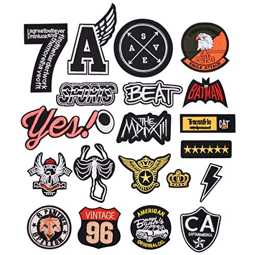 20 Stück Aufnäher zum Aufbügeln für bestickte Flicken DIY Patches Nähen Patches Applikationen für Jacken, Jeans, Rucksäcke, T-Shirts 20 Stück Aufnäher zum Aufbügeln für bestickte Flicken DIY Patches Nähen Patches Applikationen für Jacken, Jeans, Rucksäcke, T-Shirts von CYWQZZ