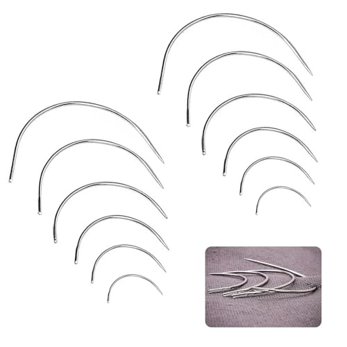12 Stück Gebogene Nähnadel,Gebogene Stahlnadel Nadel,2 .5 .5 cm Nadeln Set,Perückennadeln, Gebogene Nadeln, Handgenähte Nadeln,für Teppiche,Leder,Segeltuch,Reparaturen Webarbeiten. 12 Stück Gebogene Nähnadel,Gebogene Stahlnadel Nadel,2 .5 .5 cm Nadeln Set,Perückennadeln, Gebogene Nadeln, Handgenähte Nadeln,für Teppiche,Leder,Segeltuch,Reparaturen Webarbeiten. von CYXZMYA