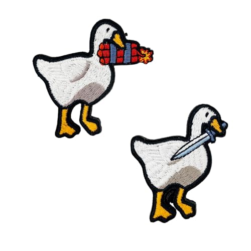 2 Stück Lustig Klett Patch,Lustige Enten Taktischer,Klett Patches Patch,Gänse Patches Klett Süßer,Süßer Entenbissmesser - Aufnäher,für Rucksäcke, Jacken, Jeans von CYXZMYA