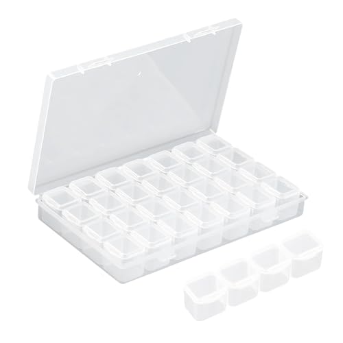 28 Fächer Samen Aufbewahrung,Sortierboxen für Kleinteile,Sortierbox,Diamond Painting Aufbewahrungsbox,Plastik Zubehör Boxen,for Lagerung Small Parts,Nails Beads Rhinestones,Jewellery,Schmuck,Samen. von CYXZMYA