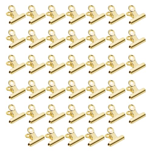 40 Stück Metallklammern,Bulldogge Büroklammer,Binder Büroklammern,Binder Clips Gold,Fotoklammern,Geeignet Zum Halten Von Etiketten,Fotos,Karten,Papier(Goldfarben,22MM) von CYXZMYA