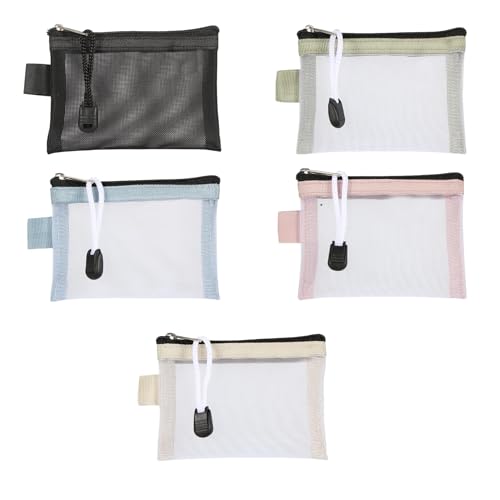 5 Stück Mini Tasche,7.5 * 11cm Mini Kosmetiktasche mit Reißverschluss,Transparente Aufbewahrungstasche aus Netzstoff,für die Aufbewahrung Kleiner Gegenstände,Schlüssel Personalausweis,Bankkarte. 5 Stück Mini Tasche,7.5 * 11cm Mini Kosmetiktasche mit Reißverschluss,Transparente Aufbewahrungstasche aus Netzstoff,für die Aufbewahrung Kleiner Gegenstände,Schlüssel Personalausweis,Bankkarte. von CYXZMYA