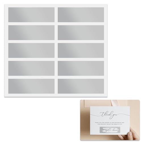 50 Blätter Rubbellose Selber Machen,Silber Rubbellose,48 * 15mm Rubbelaufkleber,Rubbeletiketten Zum Aufkleben,Rechteckig Scratch off Sticker,für Party Spiele Geschenk Postkarte Bastelarbeiten. von CYXZMYA
