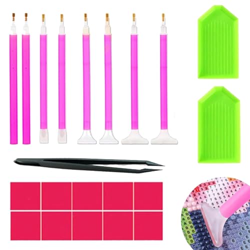 CYXZMYA 21 Stück Diamond Painting Stift und Zubehör,Diamond Art Painting Zubehör Stifte Set,5D Diamond Art Painting Zubehör Stifte,Mit Pinzette,für Diy,Diamantmalerei Stickerei,Nagelwerkzeug von CYXZMYA