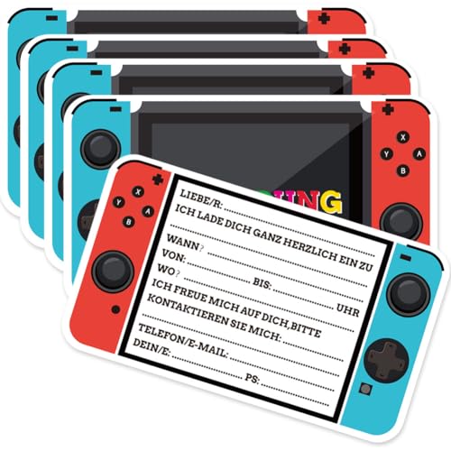 CYZJPRVN 24 x Einladungskarten Kindergeburtstag, Videospiel Gamer Einladungskarten, Geburtstag Gamer Party, Deutsch Bunten Karten Einladungskarten für Einladungen zum Kindergeburtstag CYZJPRVN 24 x Einladungskarten Kindergeburtstag, Videospiel Gamer Einladungskarten, Geburtstag Gamer Party, Deutsch Bunten Karten Einladungskarten für Einladungen zum Kindergeburtstag von CYZJPRVN