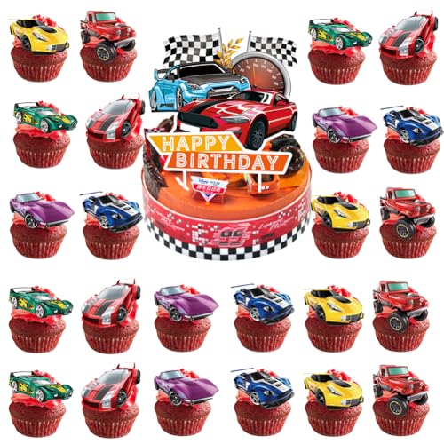 HOT WHEE Rennwagen zum Aufhängen, Swirl-Dekoration, Auto-Thema Dekoration Auto Party Zielflagge Cupcake Topper LKW Thema Geburtstag Zubehör für Kindergeburtstag Baby Shower HOT WHEE Rennwagen zum Aufhängen, Swirl-Dekoration, Auto-Thema Dekoration Auto Party Zielflagge Cupcake Topper LKW Thema Geburtstag Zubehör für Kindergeburtstag Baby Shower von CYZJPRVN