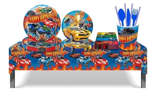 Rennauto Partygeschirr Set,Rennwagen Kindergeburtstag Dekoration,Autos Pappteller Kindergeburtstag Geschirr,Tischdecke Teller Tassen Servietten, für Kindergeburtstag Party Supplies Rennauto Partygeschirr Set,Rennwagen Kindergeburtstag Dekoration,Autos Pappteller Kindergeburtstag Geschirr,Tischdecke Teller Tassen Servietten, für Kindergeburtstag Party Supplies von CYZJPRVN