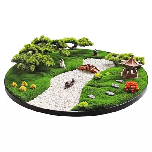 CYairong-22 Tischdekoration Großer runder Tisch, simulierte Landschaft, Tischdekoration in der Mitte, Landschaft, Esstisch, Blumen-Kreisdekoration Runder Tisch mit künstlicher Landschaft(100cm) von CYairong-22