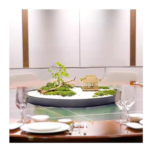CYairong-22 Tischdekoration Hotel-Esstisch, Drehtisch, zentral, dekorativ, großer runder Tisch, chinesischer Stil, Landschaftsdesign, Mikrolandschaft Runder Tisch mit künstlicher Landschaft(70cm) von CYairong-22