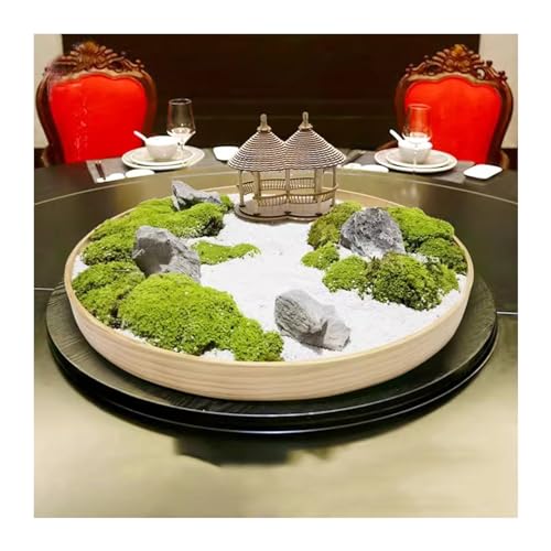 Tischdekoration Großer runder Tisch im chinesischen Stil, Simulationslandschaftsdesign, Mikrolandschaft, Hotel-Esstisch, Drehteller, zentral, dekorativ Runder Tisch mit künstlicher Landschaft(90cm) von CYairong-22