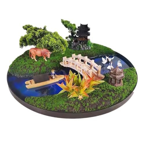 Tischdekoration Simulierte Blume, kreative Dekoration, Landschaft, chinesische High-End-Tischblumen, Hotels, mittlere Tischdekoration, runder Tisch Runder Tisch mit künstlicher Landschaft(70cm) von CYairong-22