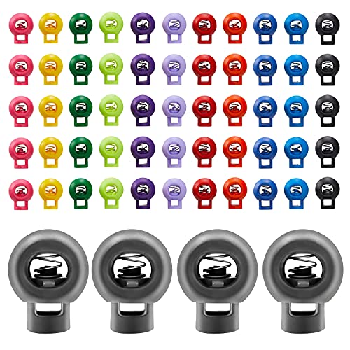 CZ Store Kordelstopper-Set |55 Stück Rund, rostfreie Feder, langlebiger Kunststoff - Verstellbarer Stopper für Kleidung, Schuhe, Shorts, Rucksack, Kordelzug, Zelt, Camping CZ Store Kordelstopper-Set |55 Stück Rund, rostfreie Feder, langlebiger Kunststoff - Verstellbarer Stopper für Kleidung, Schuhe, Shorts, Rucksack, Kordelzug, Zelt, Camping von CZ Store