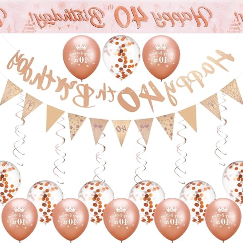 Glückliches Geburtstagsballonset – 40 Jahre Rosegold-Deko für Geburtstagsparty - Luftballons Geburtstag und Partydeko Glückliches Geburtstagsballonset – 40 Jahre Rosegold-Deko für Geburtstagsparty - Luftballons Geburtstag und Partydeko von CZAYEFNH
