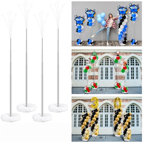 CZCPARY Balloon post holder kit, adjustable balloon post for floor balloon arch with water bag and balloon holder, suitable for Christmas baby birthday party backdrop holder von CZCPARY