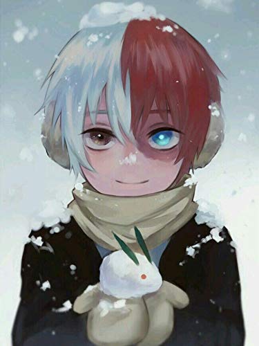 DIY Diamond Painting Set,5D Diamant Malerei Kits,Voll Strass Crystal,Mosaik Kreuzstich Bilder Stickerei Arts Craft für Home Wand-Decor,Anime Boy My Hero Academia,Cartoon Shouto Todoroki 40x50cm von CZCZCZ