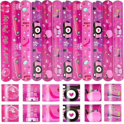 CZWXOXO 24 Stück rosa Party-Dekorationen Gastgeschenke Prinzessin Armband Slap Armbänder Rosa Party Geburtstag Zubehör CZWXOXO 24 Stück rosa Party-Dekorationen Gastgeschenke Prinzessin Armband Slap Armbänder Rosa Party Geburtstag Zubehör von CZWXOXO