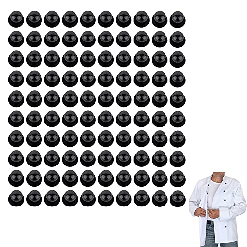 100 Stück Kugelknöpfe für Kochjacke, Hochwertige Kochjackenknöpfe für alle Kugelknopf-Kochjacken Kochknöpfe Kochknopf Kugelknöpfe Knöpfe(Schwarz) von CZlinOduMMX