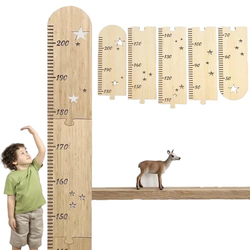 Holz Messlatte Kinder,5 Stück Messlatte Kinderzimmer,Messlatten KinderHölzernes Wandlineal,Kinder Höhe Diagramm Wandsticker, Geeignet für Höhen Ca 50 Bis 200 cm,Für Wanddekoration Im Kinderzimmer von CZlinOduMMX
