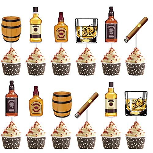 48 Stück Whiskey Cupcake Topper Aged to Perfection Party Supplies for Whiskey Party Man Happy Birthday Party 48 Stück Whiskey Cupcake Topper Aged to Perfection Party Supplies for Whiskey Party Man Happy Birthday Party von CZolden