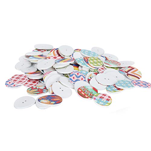 CaCaCook 100 Pcs Farbige Eierform Holznähte Dekorative Knöpfe, DIY -Graffiti -Bastelknöpfe mit Holztextur, für Sammlerstücke, Nähen und Dekoration CaCaCook 100 Pcs Farbige Eierform Holznähte Dekorative Knöpfe, DIY -Graffiti -Bastelknöpfe mit Holztextur, für Sammlerstücke, Nähen und Dekoration von CaCaCook