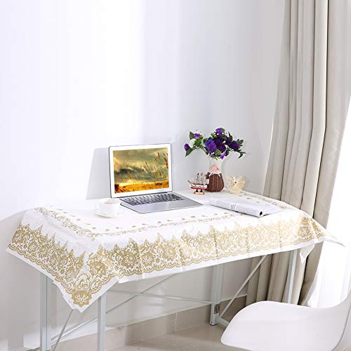CaCaCook Teezeit Party Square Paper Tischdecke für Hochzeits Geburtstag Party Tischdekor 140 * 140 cm (Gold) von CaCaCook