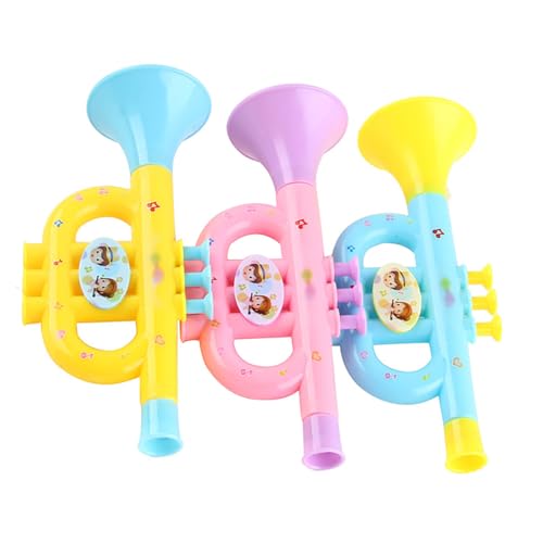 Mini-Trompete-Spielzeug, Kinderinstrument, Musik, Saxophon, Musikmodelle, Spielzeug, Kleines Horn, Geräuschhersteller, Kunststoff, Cartoon-Trompete, Früherziehung, Musikinstrument von CaCaCook