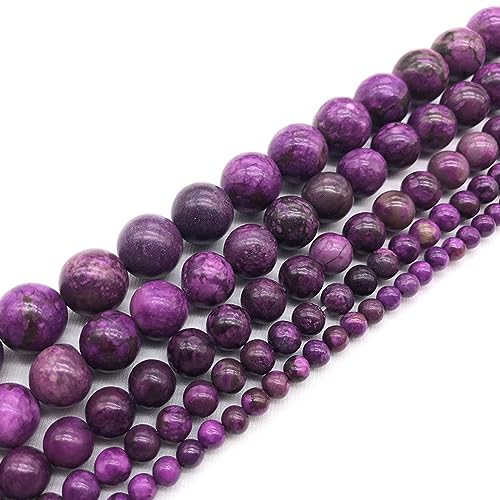 6/8/10/12MM Deep Purple Sugilith Agat Kristallquarz Runde Perlen für Schmuckherstellungszubehör - Lila, 10mm 38pcs Perlen von CaDoes