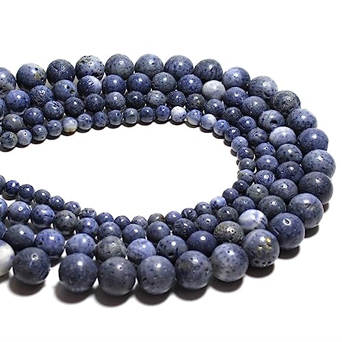 CaDoes 4/6/8/10/12 mm Natürliche Blaue Koralle Lose Runde Perlen Strang Für Schmuckherstellung DIY Armband Zubehör-10mm über 38 Stück von CaDoes