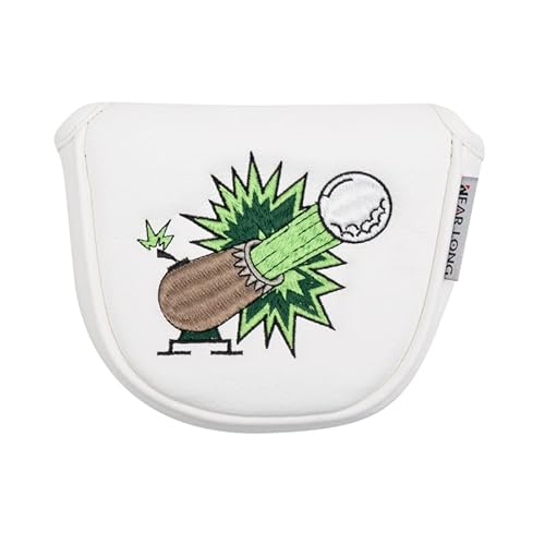 CaFfen Golf SchläGerkopfhüLlen Golfschläger-Abdeckung, Golfschläger-Abdeckung, Multi-Style-Farbmuster, Magnetverschluss, Golfschläger-Abdeckung, Golfzubehör GolfschläGer Hauben(Mallet White) von CaFfen