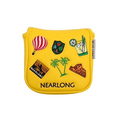 CaFfen Golf SchläGerkopfhüLlen Golfschläger-Abdeckung, Golfschläger-Abdeckung, Multi-Style-Farbmuster, Magnetverschluss, Golfschläger-Abdeckung, Golfzubehör GolfschläGer Hauben(Square Yellow) von CaFfen